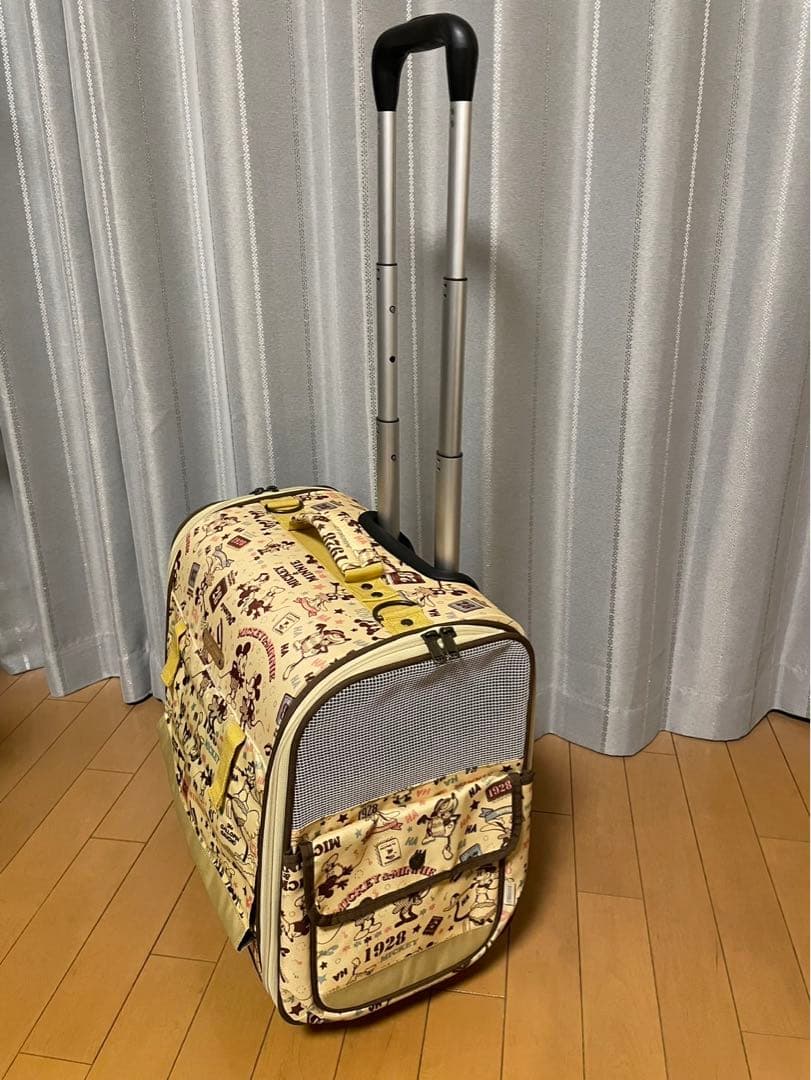 キャスター付きペットキャリー/ディズニー(ミッキー＆ミニー)柄