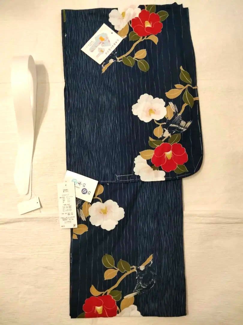 【新品未使用】浴衣　単衣　片身替わり　絵羽風　洗える着物　ＴＬ　裄69