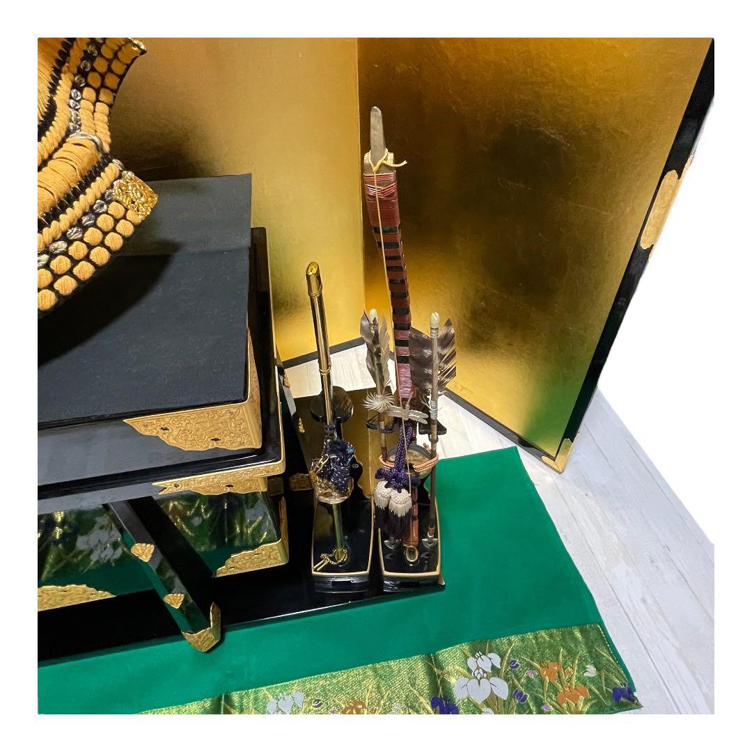 五月人形　鎧飾り　弓・太刀、金屏風セット【金沢箔】