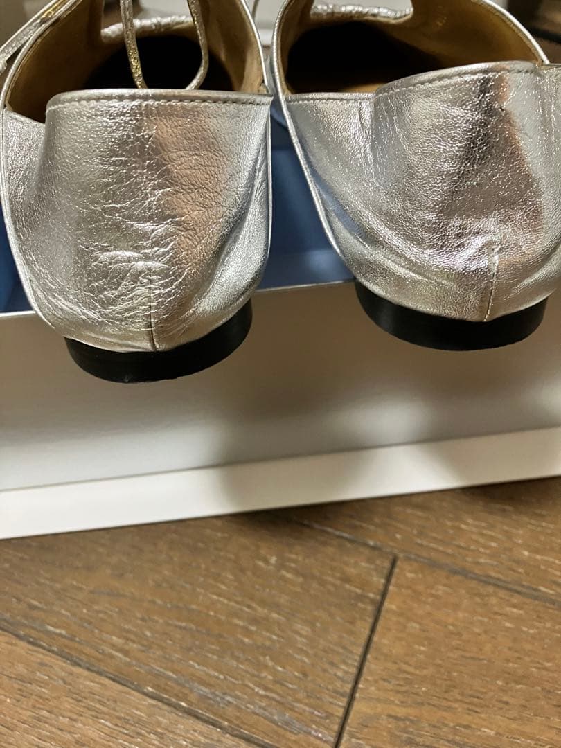 MIDORI UEEDA×GRISEレザーポインテッドギャザーバブーシュ