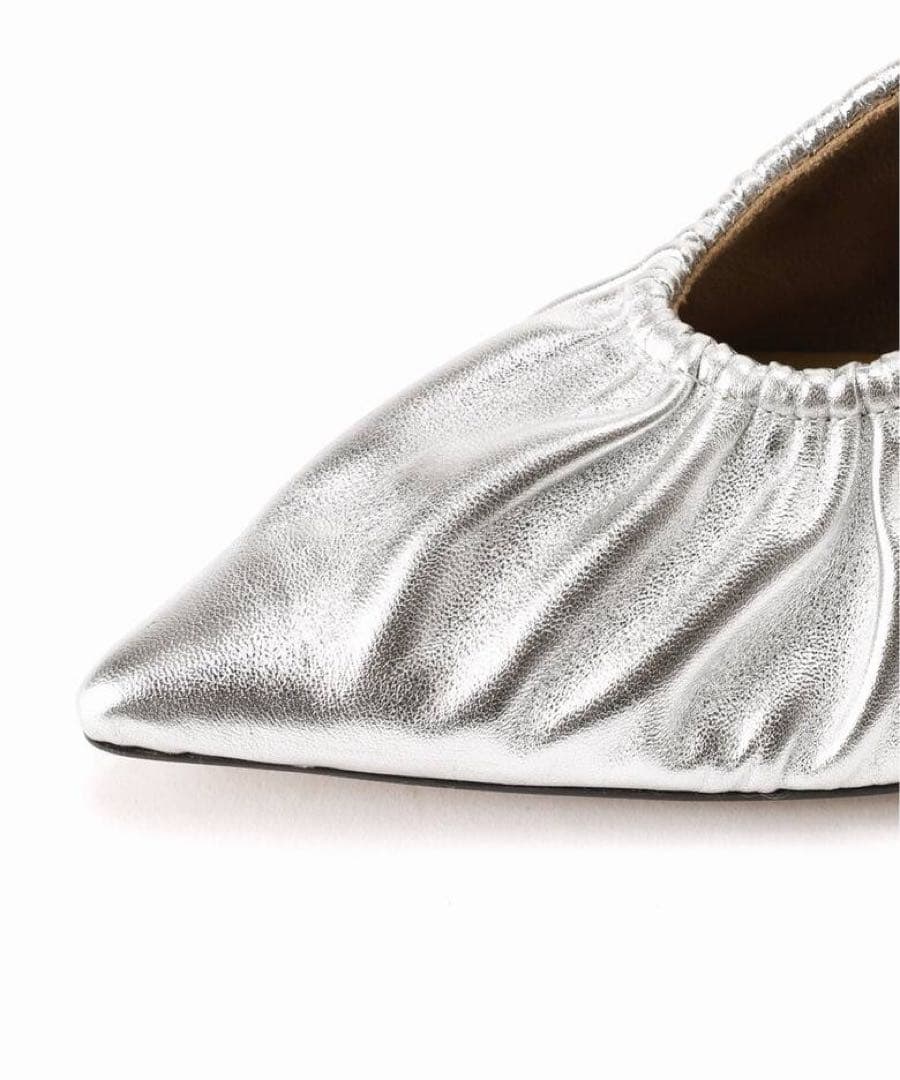 MIDORI UEEDA×GRISEレザーポインテッドギャザーバブーシュ