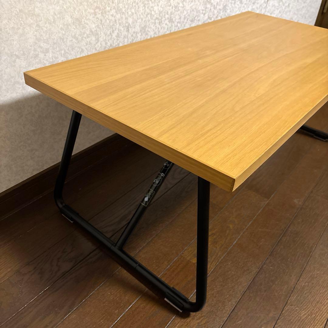 【美品】無印良品 折りたたみローテーブル 90cm オーク材 廃盤