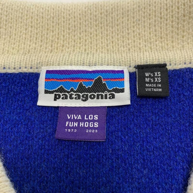 23年製 パタゴニア リサイクルウール ラグビーセーター XS 紺 50周年