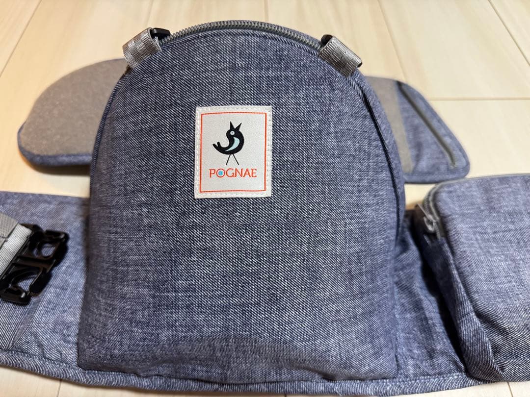 ミキハウス×ポグネー コラボ 抱っこ紐　インディゴブルー(デニム調)