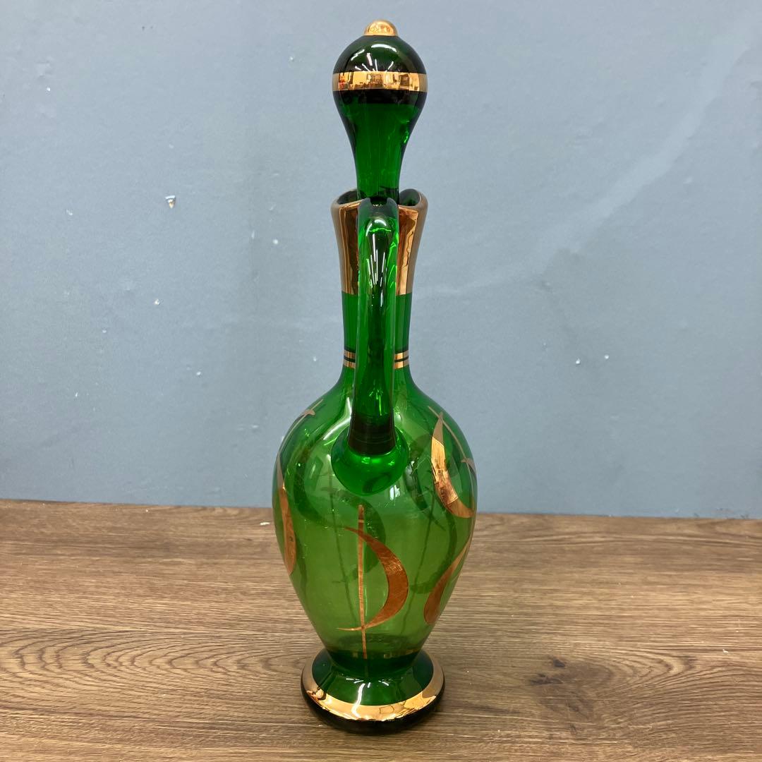 E-1 ボヘミアンガラス デキャンタ ショットグラス 6客セット 食器