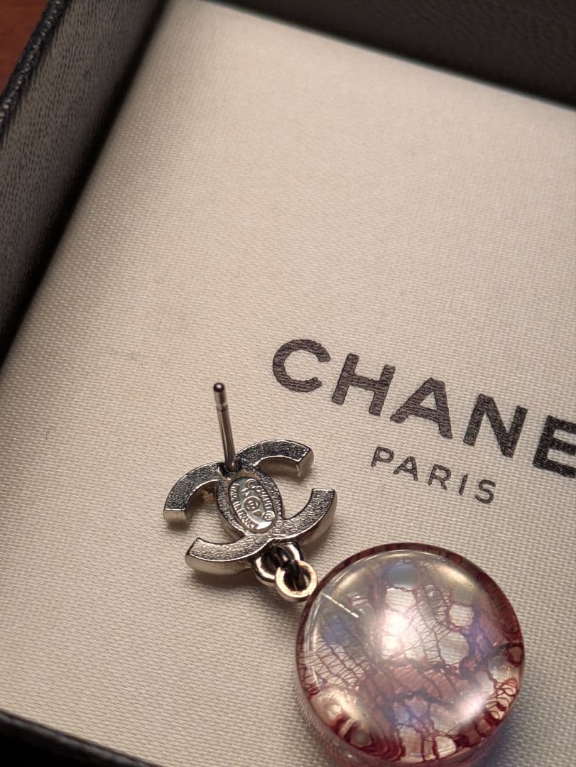 CHANEL シャネル ピアス 片耳 ココマーク レース×パール　レジン