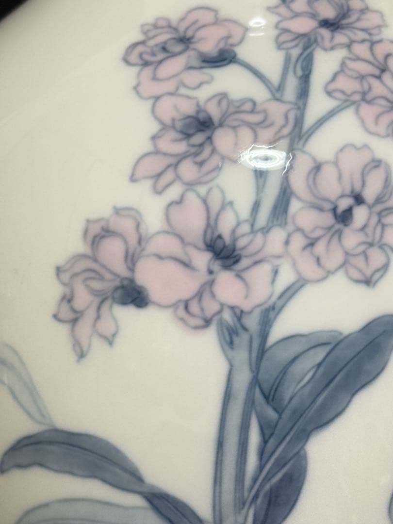 大型 大倉陶園 OKURA 彩色花図 花瓶