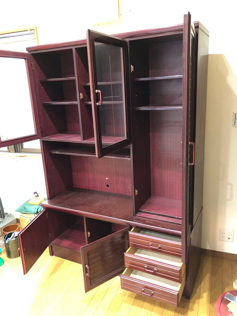 キッチンキャビネット　本棚　収納　リビング収納　キッチン収納　食器棚カップボード