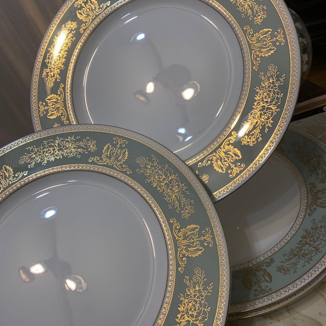 ウェッジウッド コロンビア　セージグリーン 27cmディナープレート　5枚