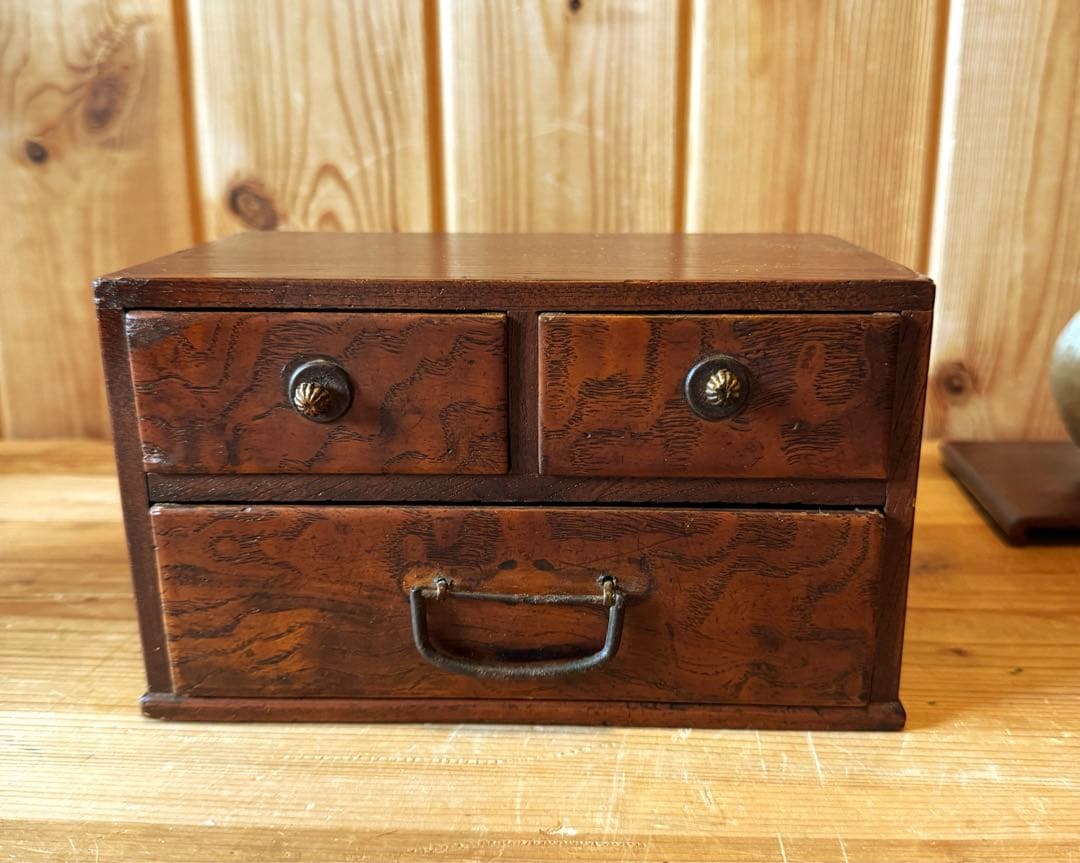 骨董　小家具　時代小抽斗　時代物　インテリア収納　アンティークボックス　組み木