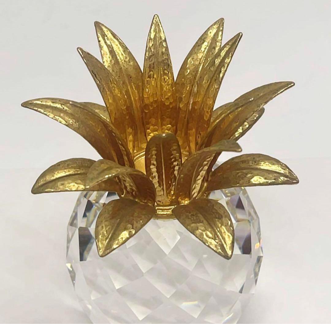 廃盤品！スワロフスキー パイナップル キャンドルホルダー Lサイズ 置物