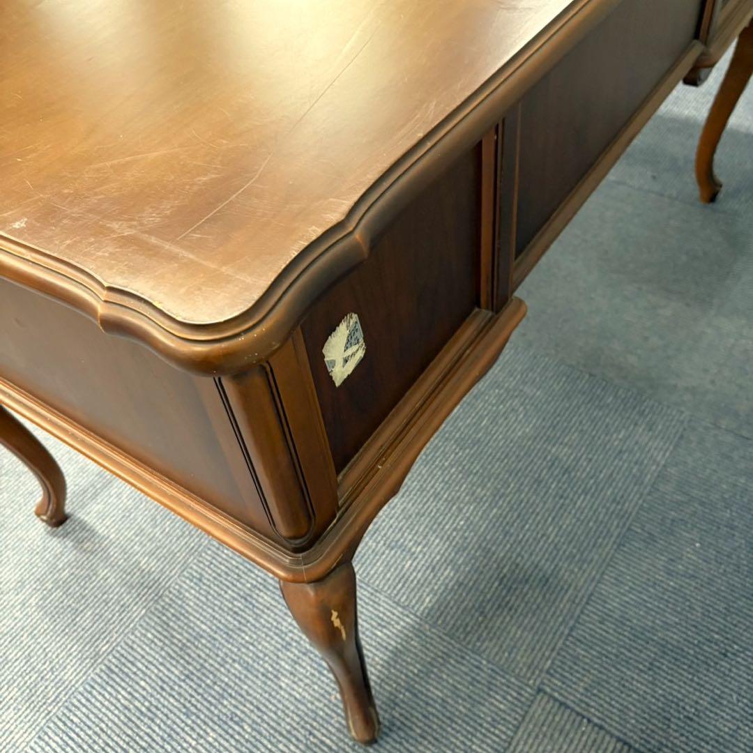 ヴィンテージ サーペンタイン カブリオールレッグ デスク 引取限定 静岡県富士市