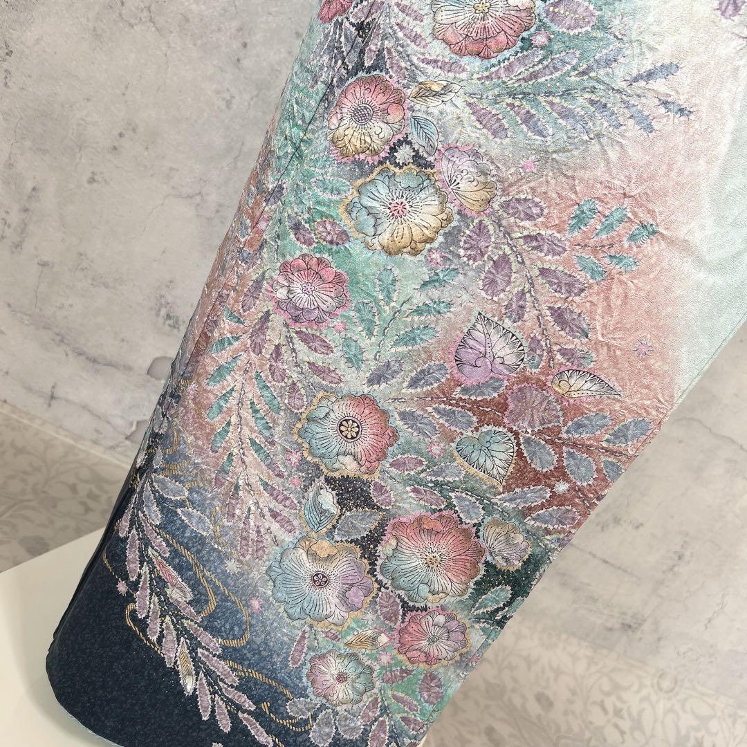 訪問着フルセット　辻ヶ花　着物　正絹　豪華　華やか　青　p2