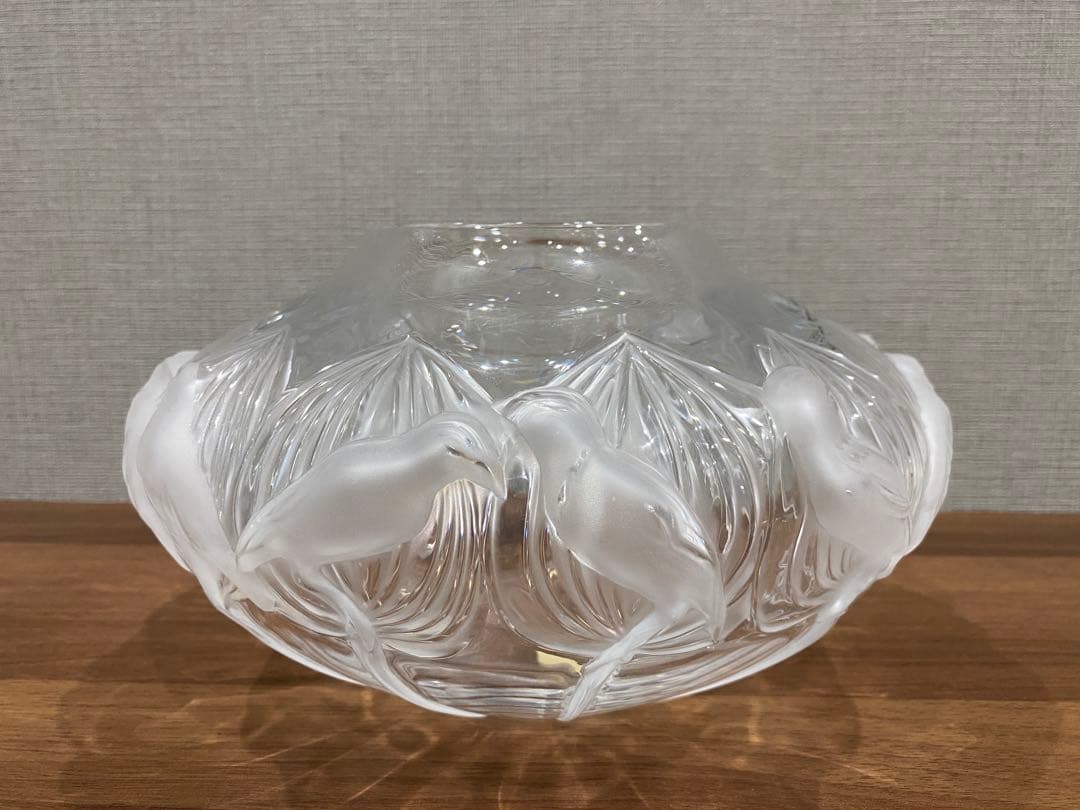 【未使用】ラリック LALIQUE 鳥　クリスタル　花瓶　ボウル