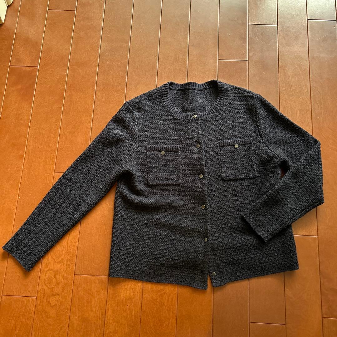 ソージュ soeju 鹿の子ニットカーディガン　ネイビー