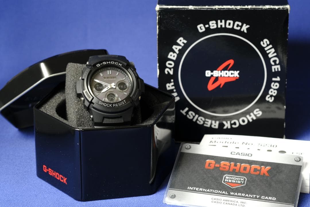 【綺麗】G-SHOCK AWG-M100B ブラック 電波ソーラー (102)