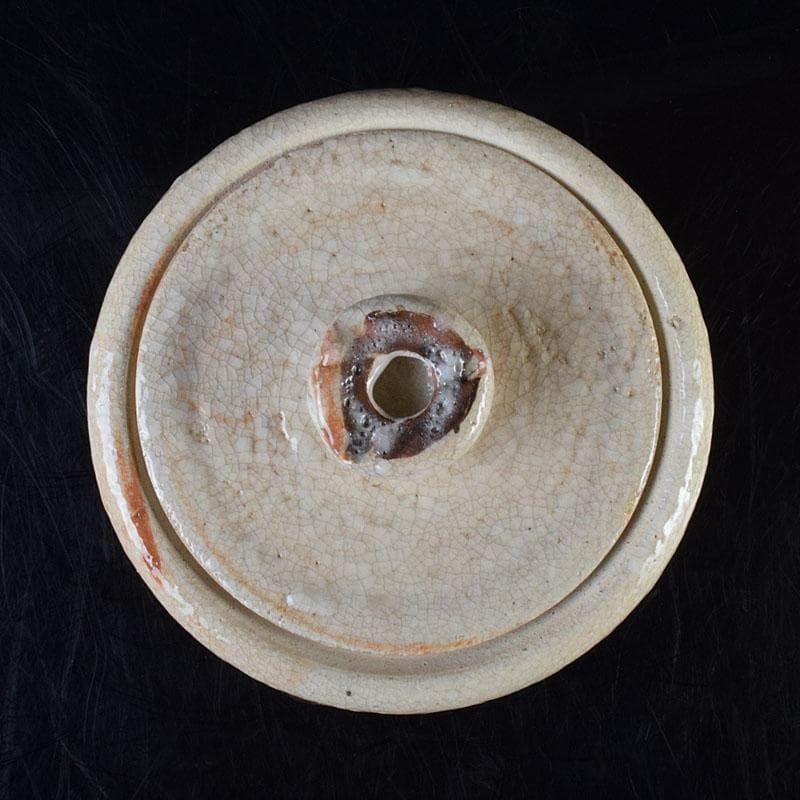 北大路魯山人作　志野焼　草文　水指　黒田陶々庵極め箱　D　R9297H