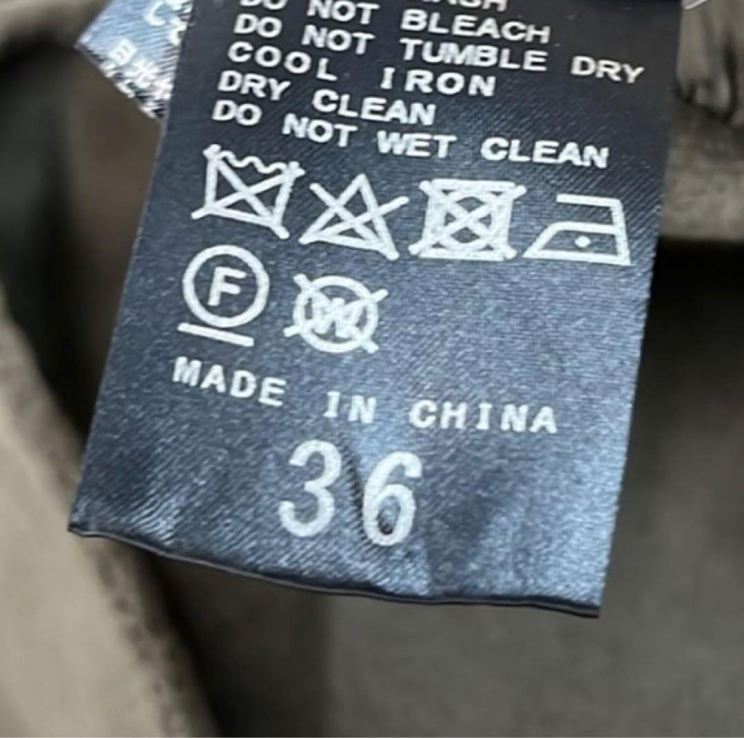 プラージュ ハミルトンミドルコート　カーキ　グレージュ　ノーカラー