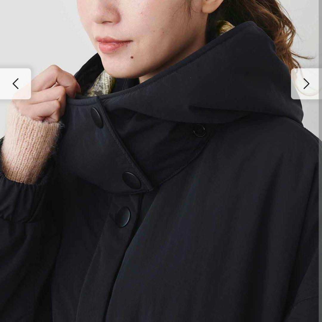 【極美品】メデジュウキュウ　リラックスモッズコート　 スカーフ柄裏地　黒　3