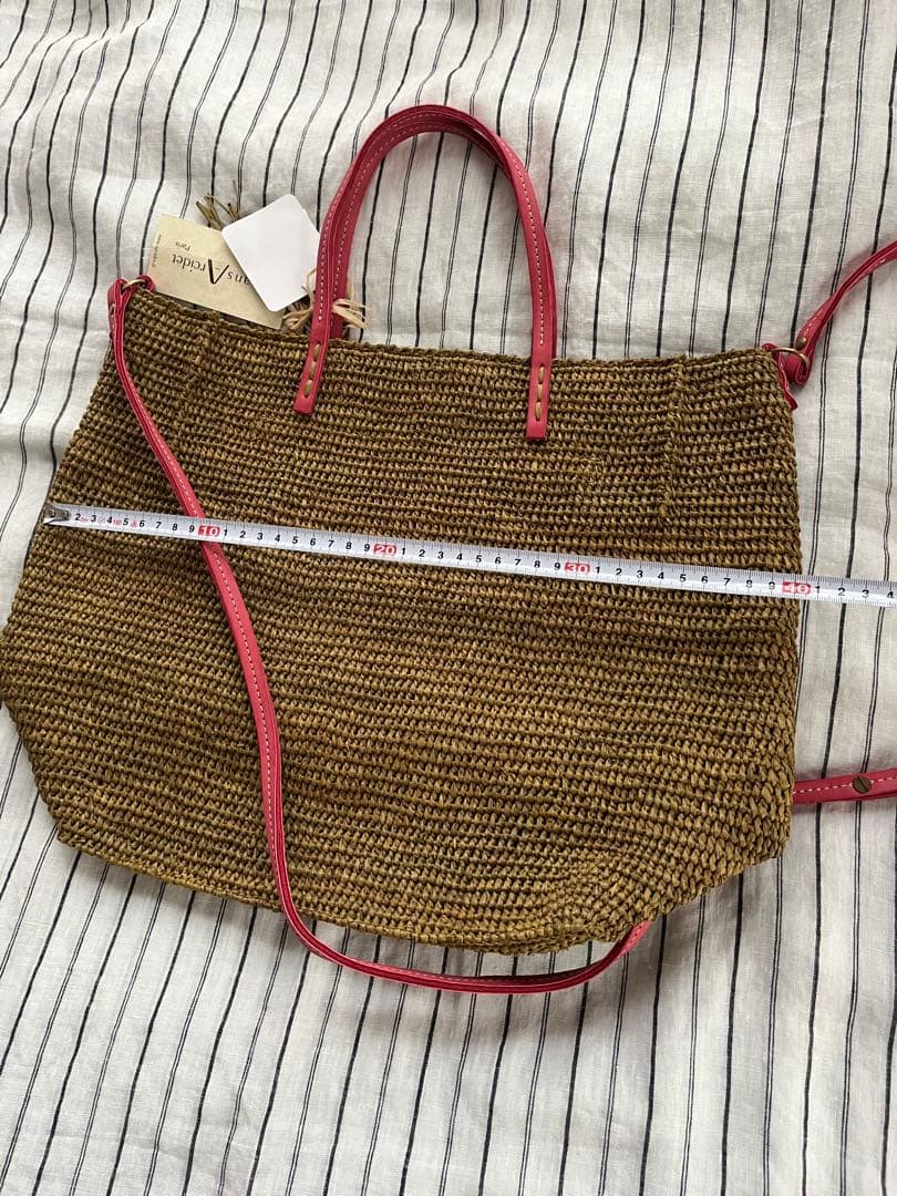 新品未使用　サンアルシデ　ラフィアかご　ショルダー付き