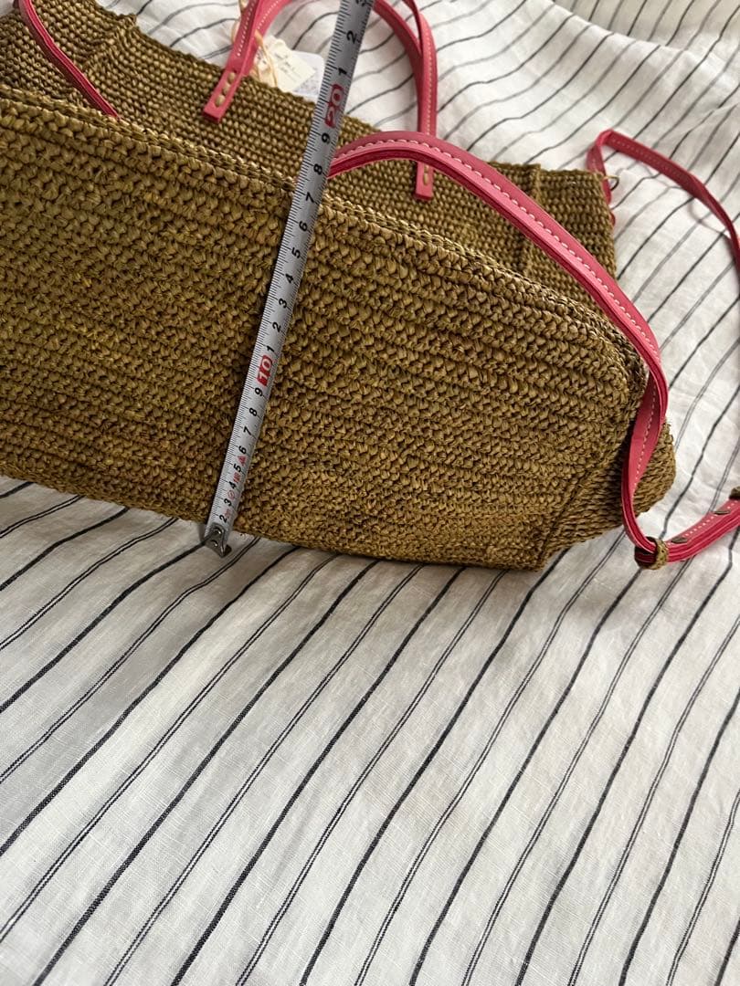 新品未使用　サンアルシデ　ラフィアかご　ショルダー付き