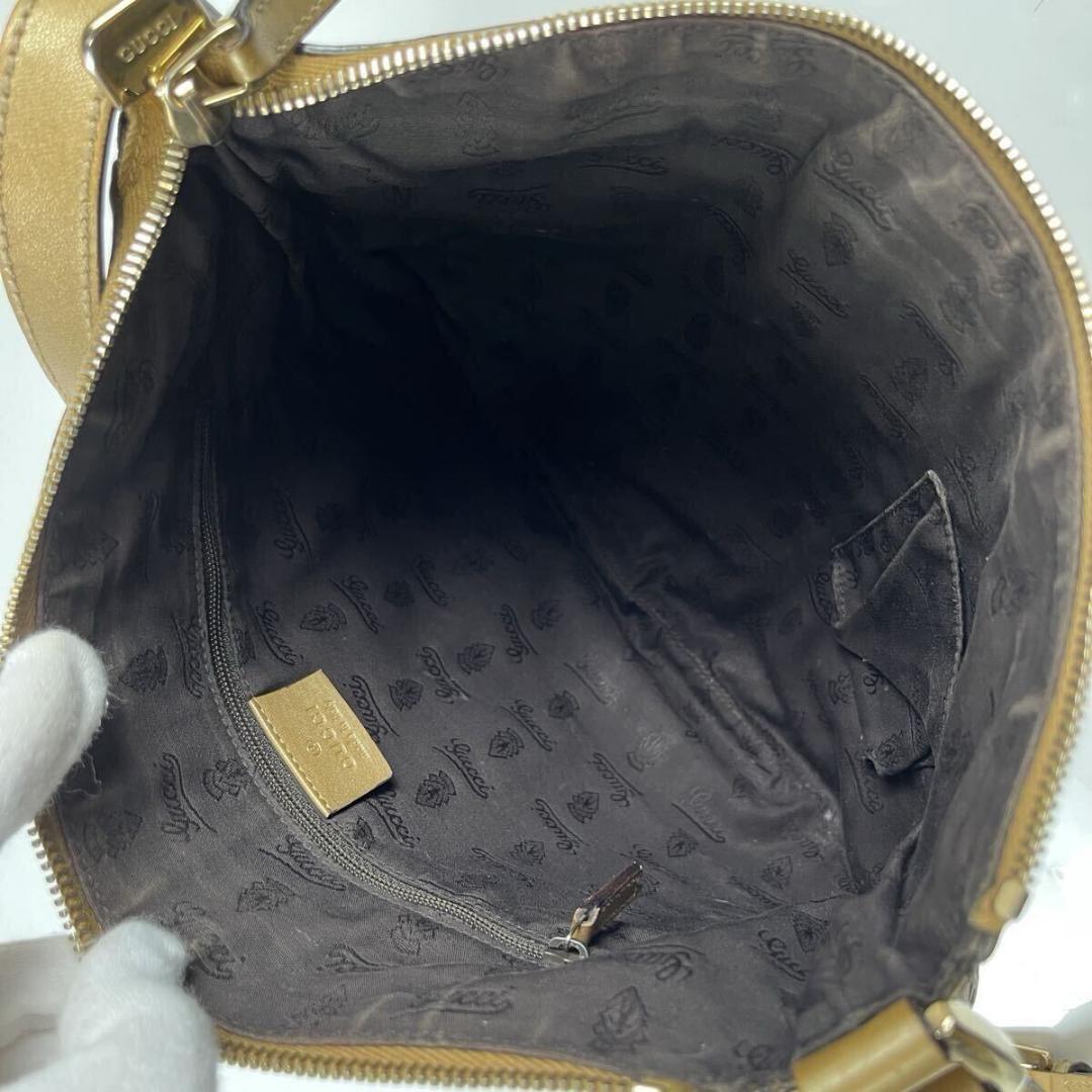 GUCCI グッチ ハンドバッグ レザー GG柄 アビー シマ　ゴールド金具