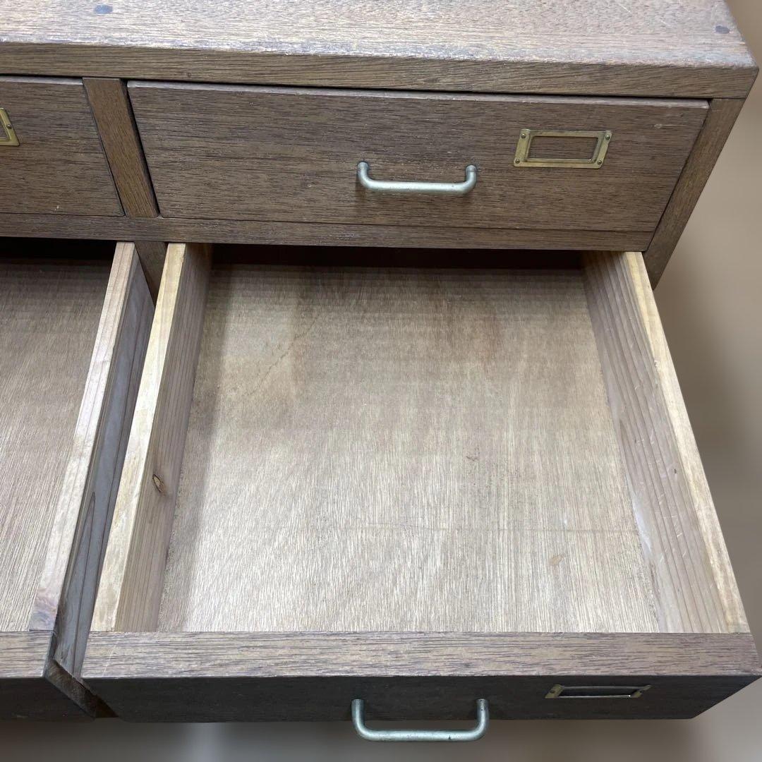 レトロ　木製　金庫タンス　鍵付き　2列3段　引き出しタンス　収納