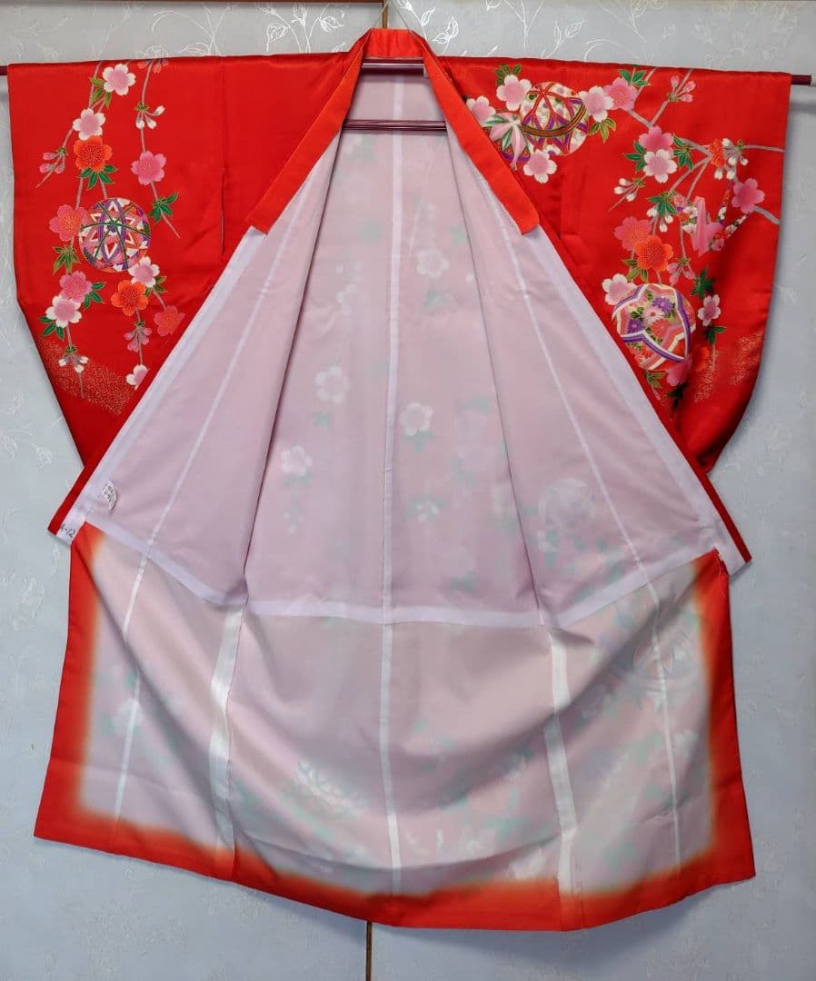 RK550子供着物7歳前後用着丈132センチ裄丈57センチ正絹綺麗美品