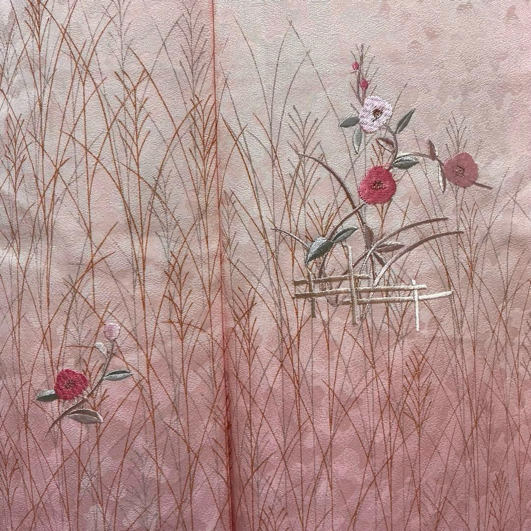 b17 正絹　袷　訪問着　刺繍　金銀彩　極美品　着物