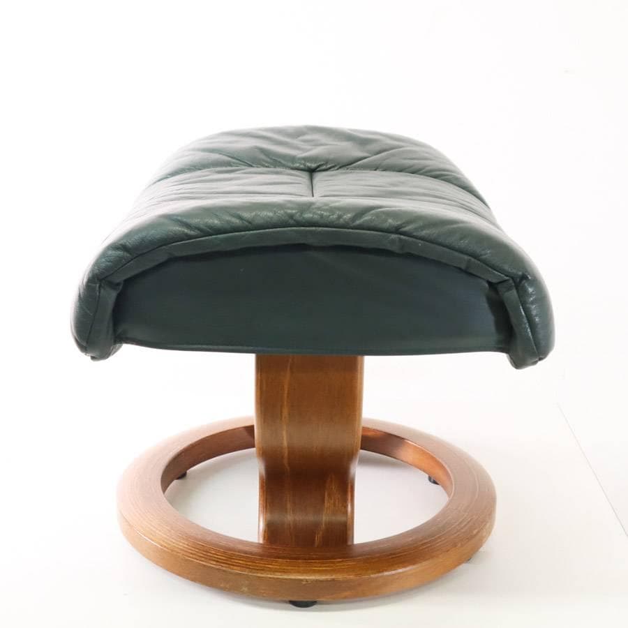 値下ストレスレスチェア用「レノ」オットマン スツール ダークグリーン 本革