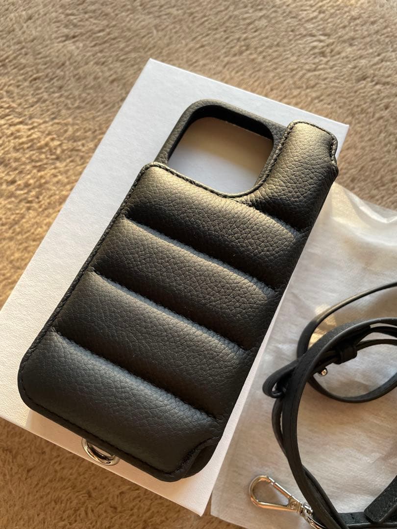 DEMIU 手帳型ケース iPhone15proブラック ストラップ付き