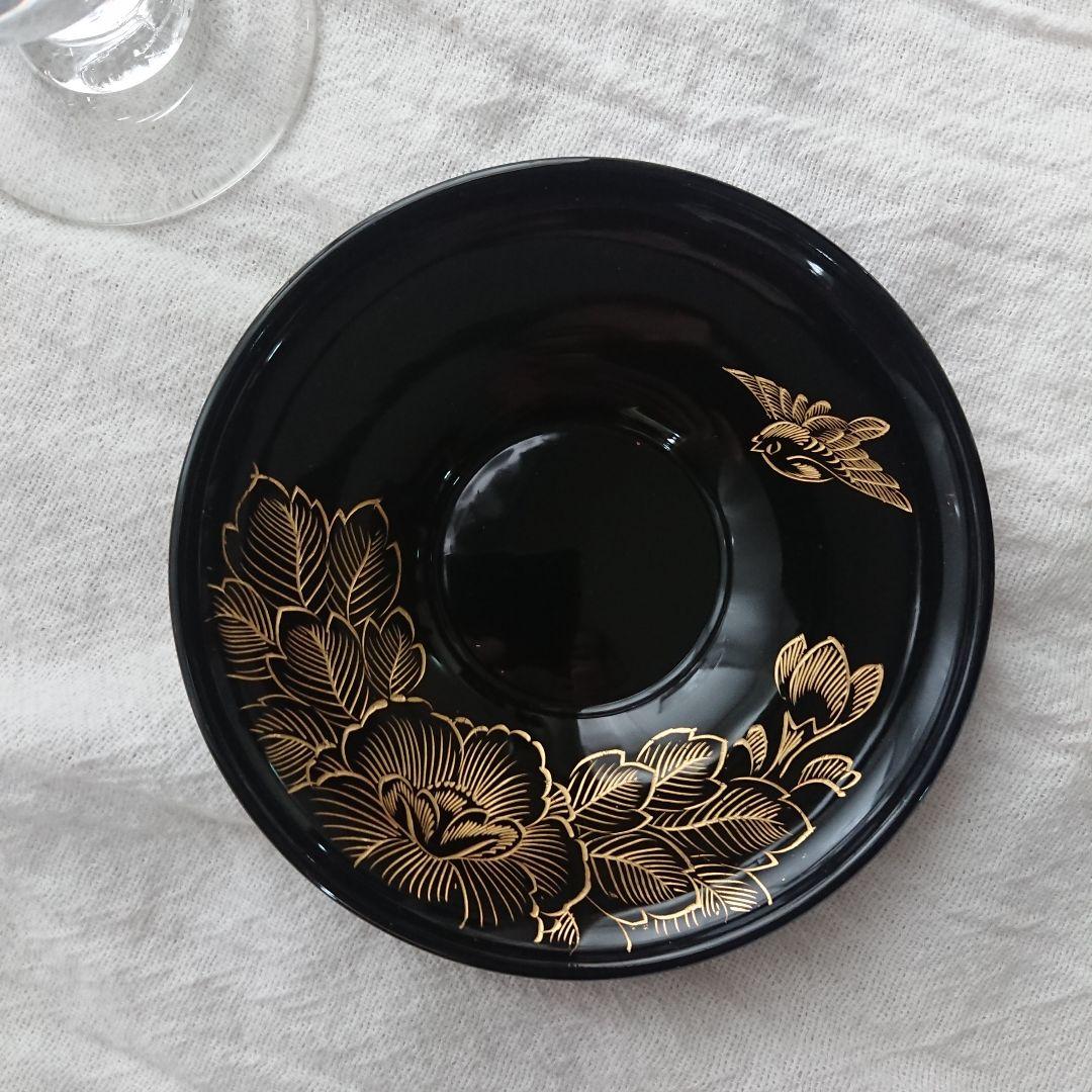 ちゅんちゅん雀 漆器 蒔絵 小皿 茶托 銘々皿　沈金 /骨董 古伊万里 輪島塗