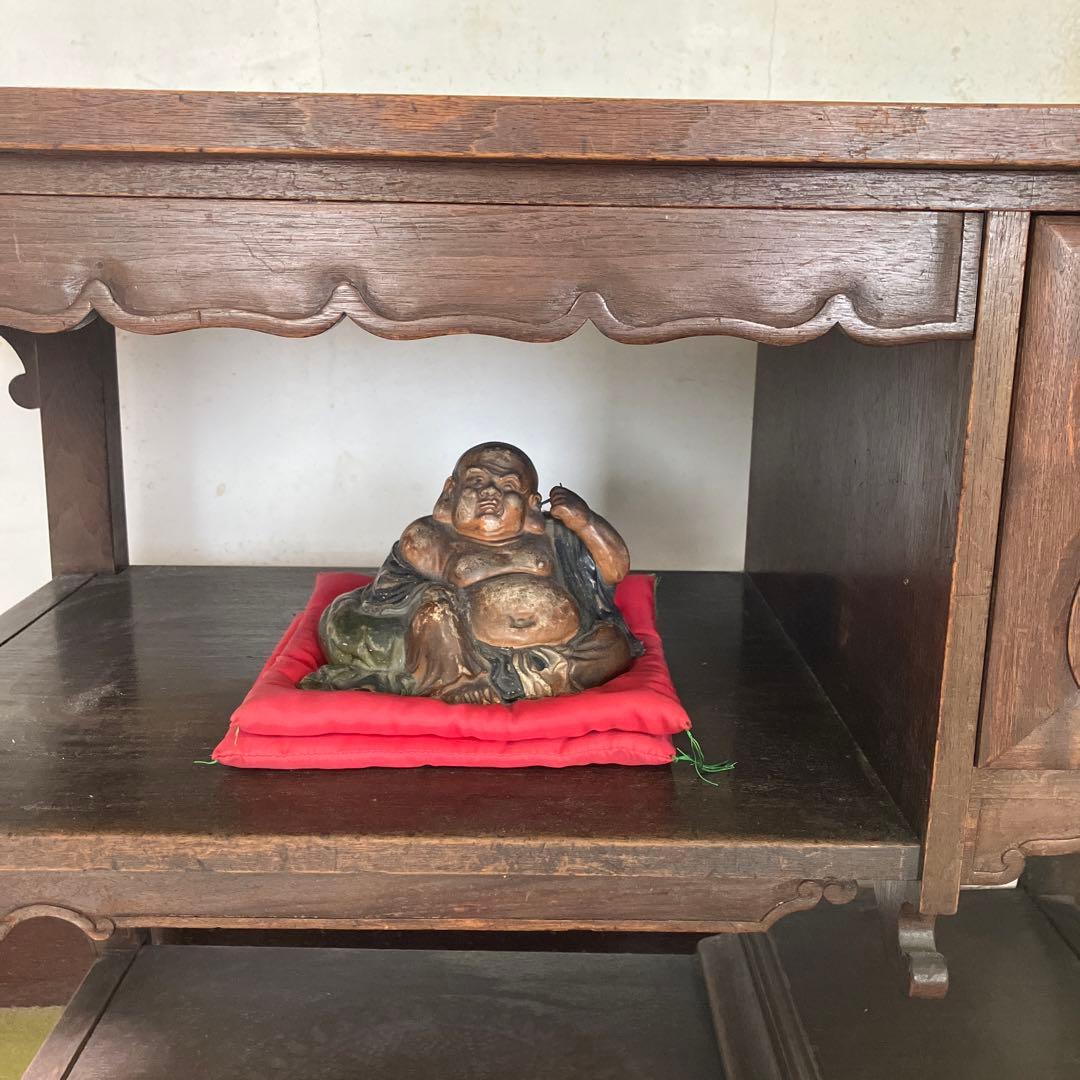 茶箪笥　飾り棚　茶棚　花台　昭和レトロ　猫脚　和風アンティーク　違い棚　煎茶棚