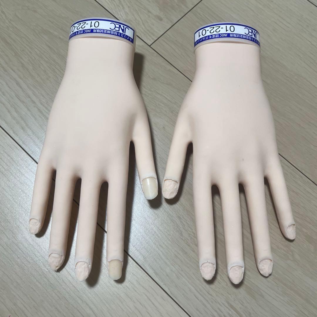 認定モデルハンド ネイルアート用手型 肌色 標準サイズ チップ付き シール付き
