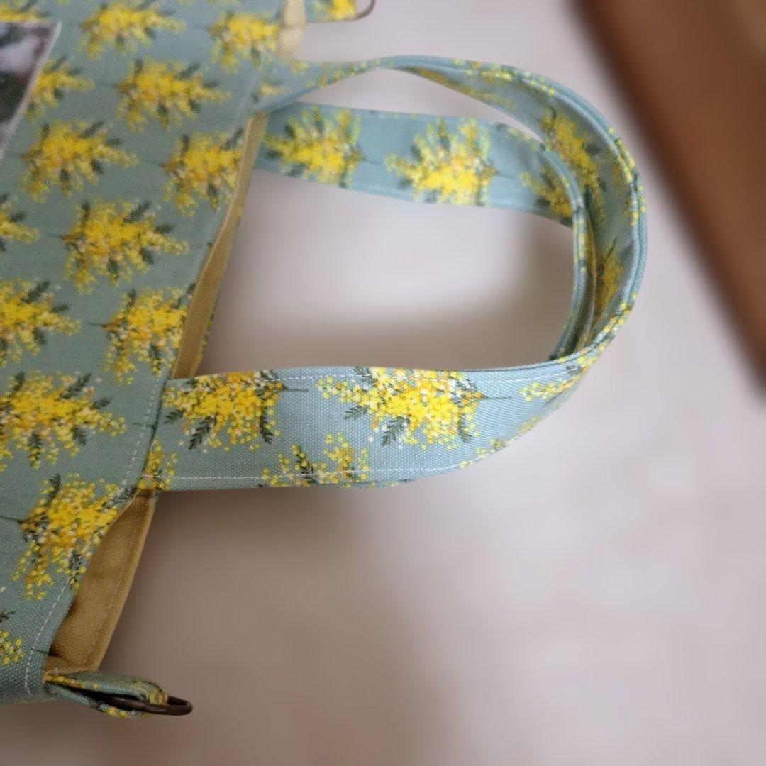 可愛いパンダパネル生地　ハンドメイド　まちなしバッグ　フラットポーチ