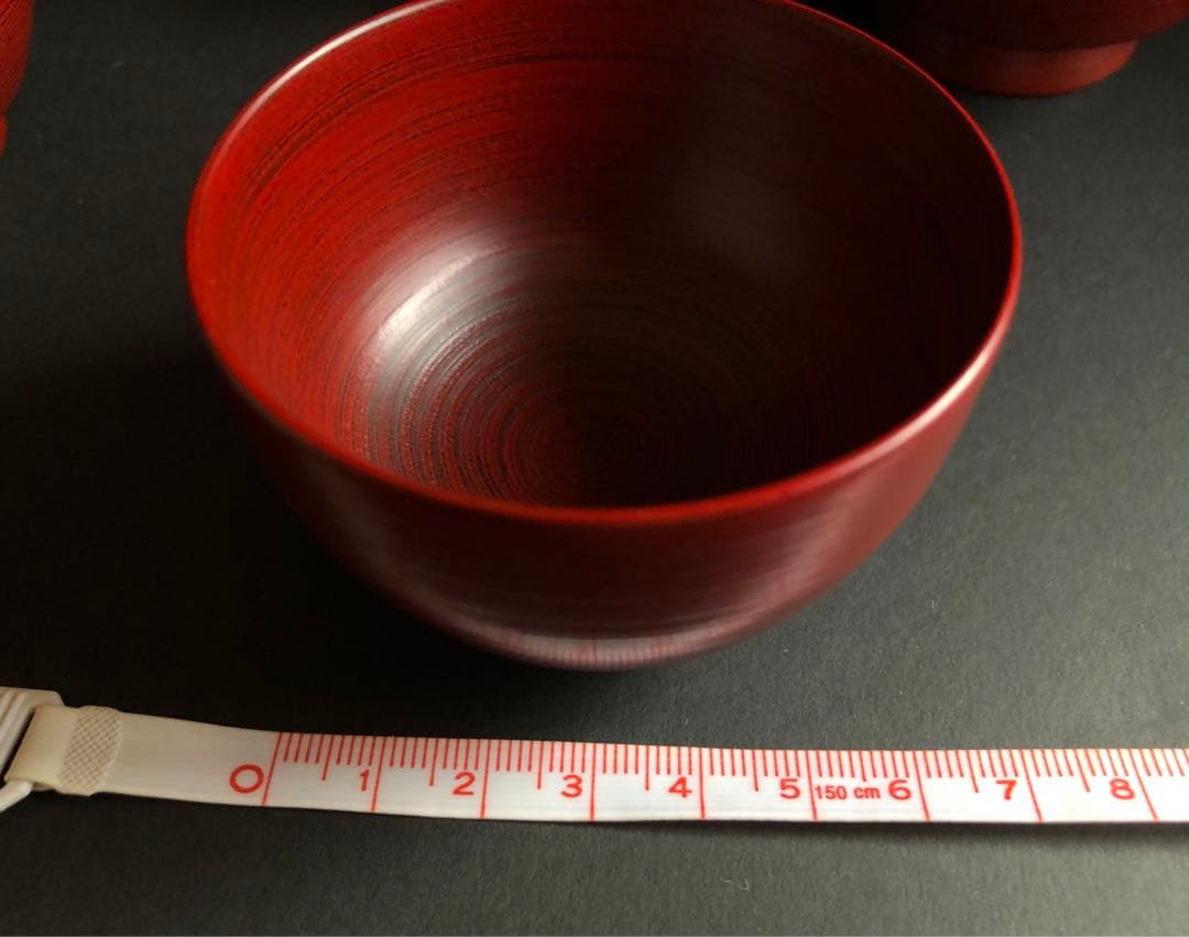 輪島塗　お猪口　朱色5客セット