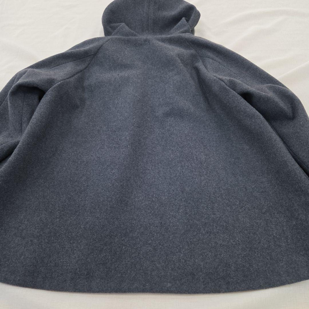 フード付きウールショートコート