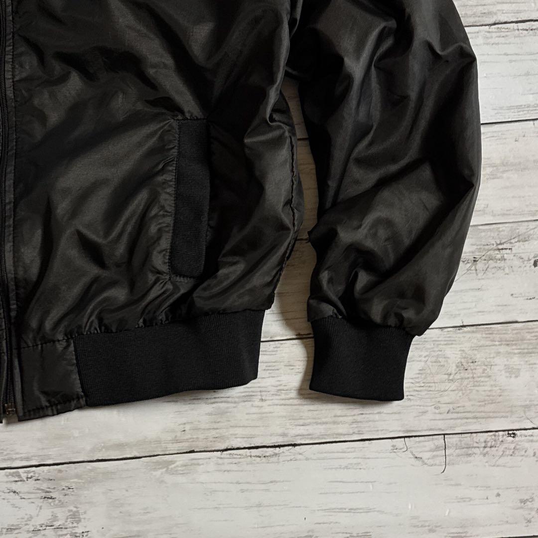 h*読様 80s Holloway USA製 企業ロゴ ナイロンジャケット 黒