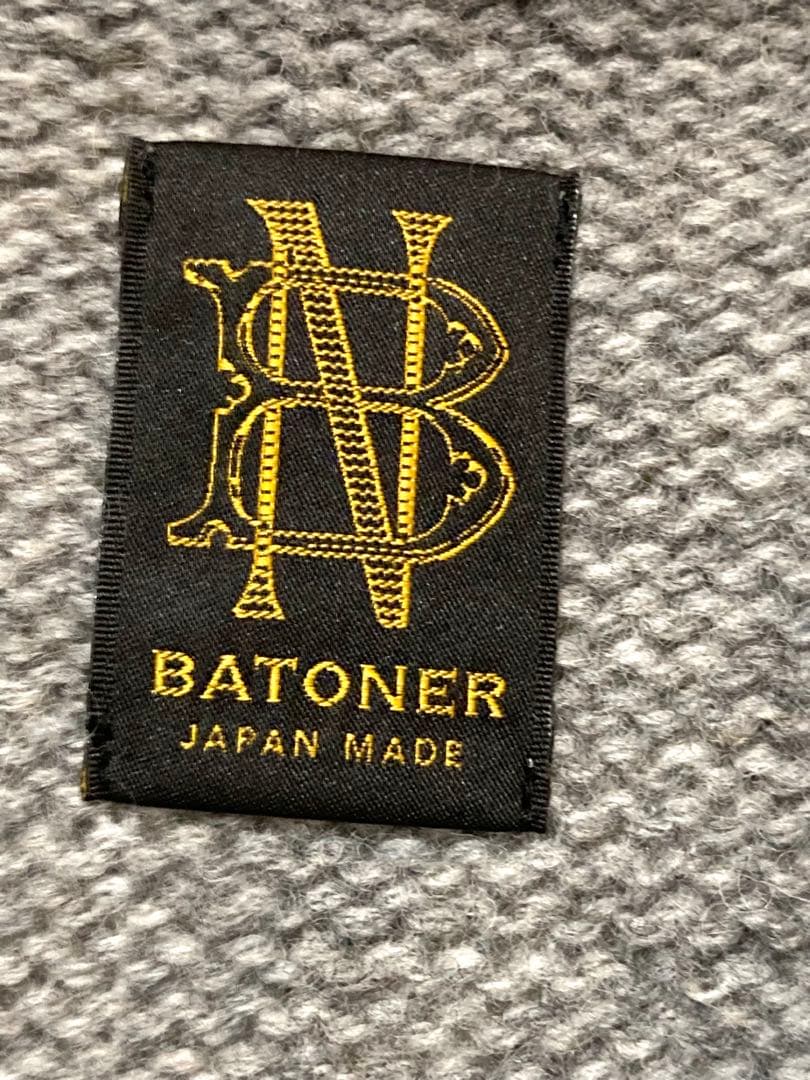 バトナー　ナッピング　ウール　ニット　セーター　ネップ　ピリング　メンズ　グレー