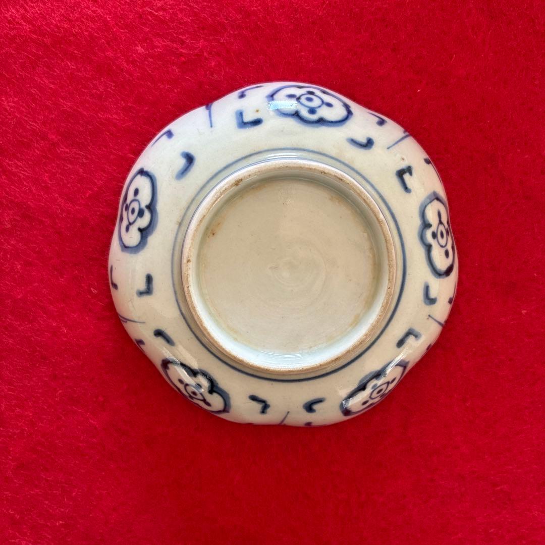 古伊万里　染付　花文　小皿　5枚組