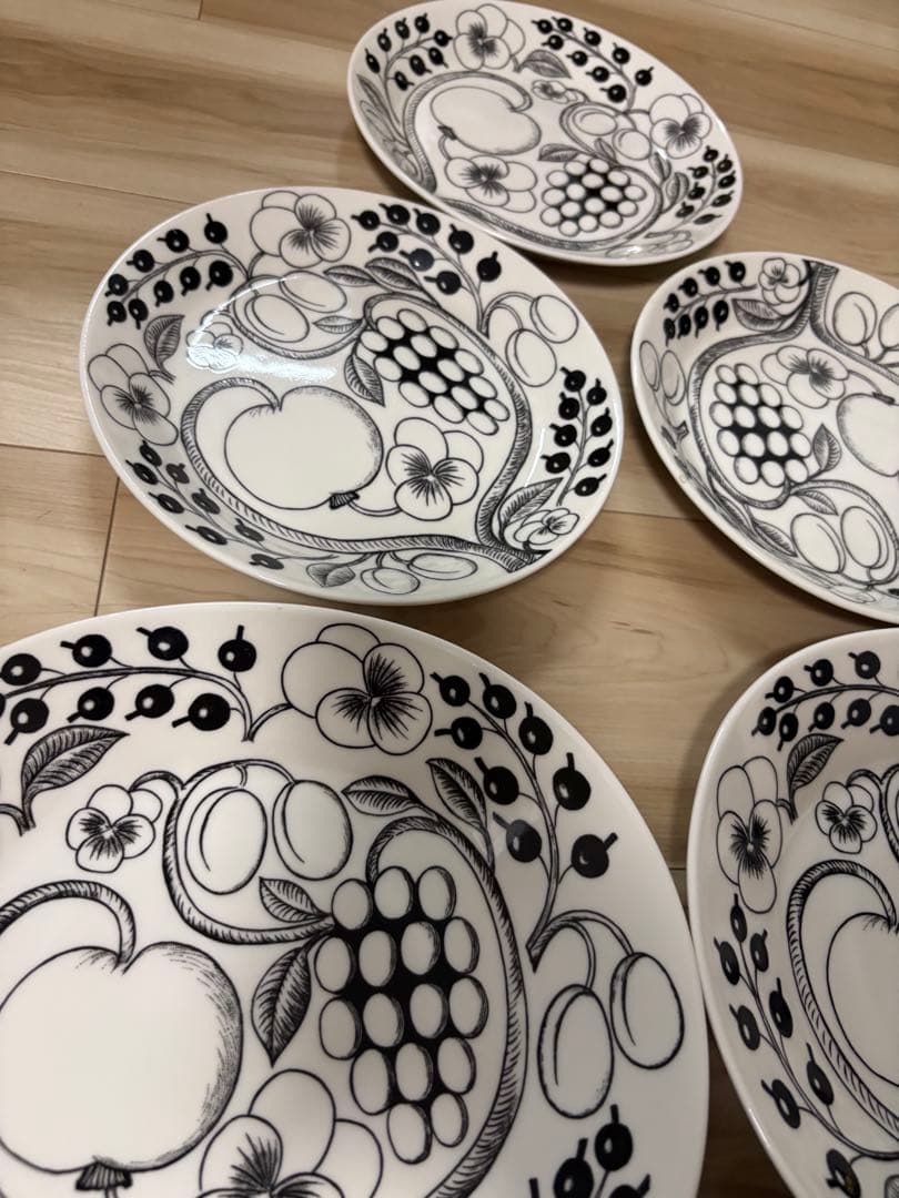 美品★Arabia ブラックパラティッシ★ルノ　サマーレイ　プレートまとめ売り