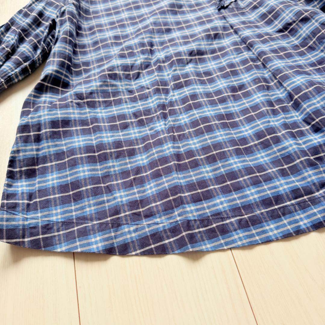 美品・現行品✨45R 　薄オックスのカットワークプルシャツ　R刺繍　フリル