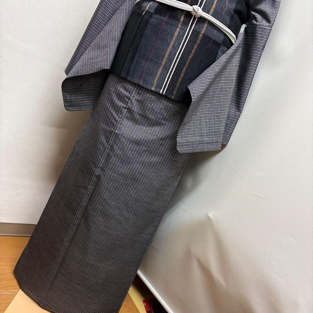 正絹 真綿紬 縞柄