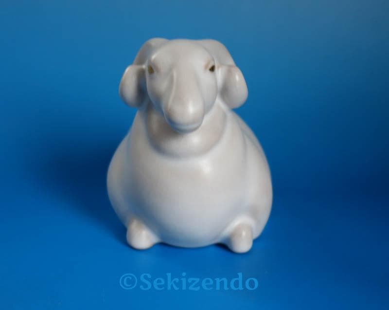 京焼　清水焼　楠部彌弌　フィギュリン 未 羊　置物 共箱 文部大臣賞受賞２５４６