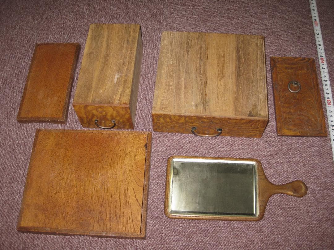 姫鏡台レトロ  折り畳み 化粧台 卓上 鏡台  化粧箱  ドレッサー 芸者