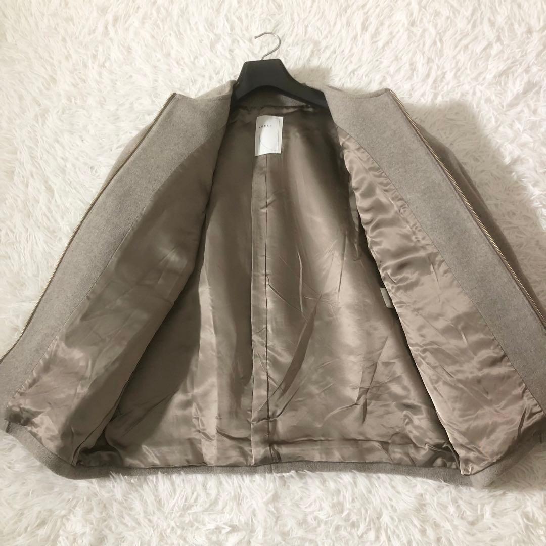 ノーブル MTRカラーレスジップショートコート カシミヤ ベージュ