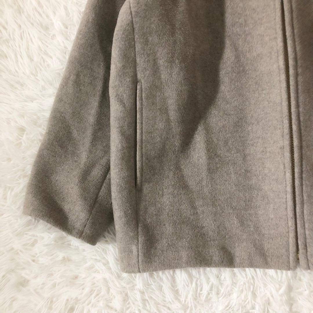 ノーブル MTRカラーレスジップショートコート カシミヤ ベージュ