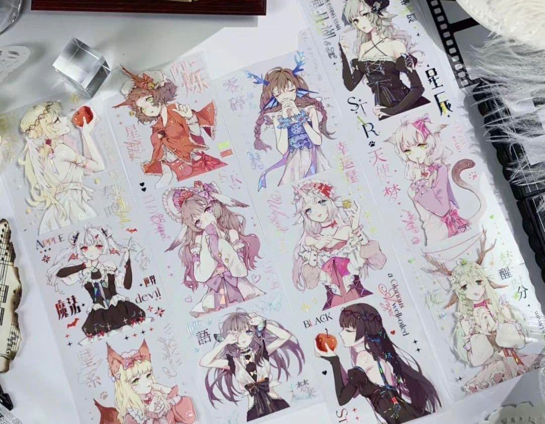 ✩再販✩J640＃借我来路星辰(贝壳光)純情男友切り売り海外人物マステ女の子