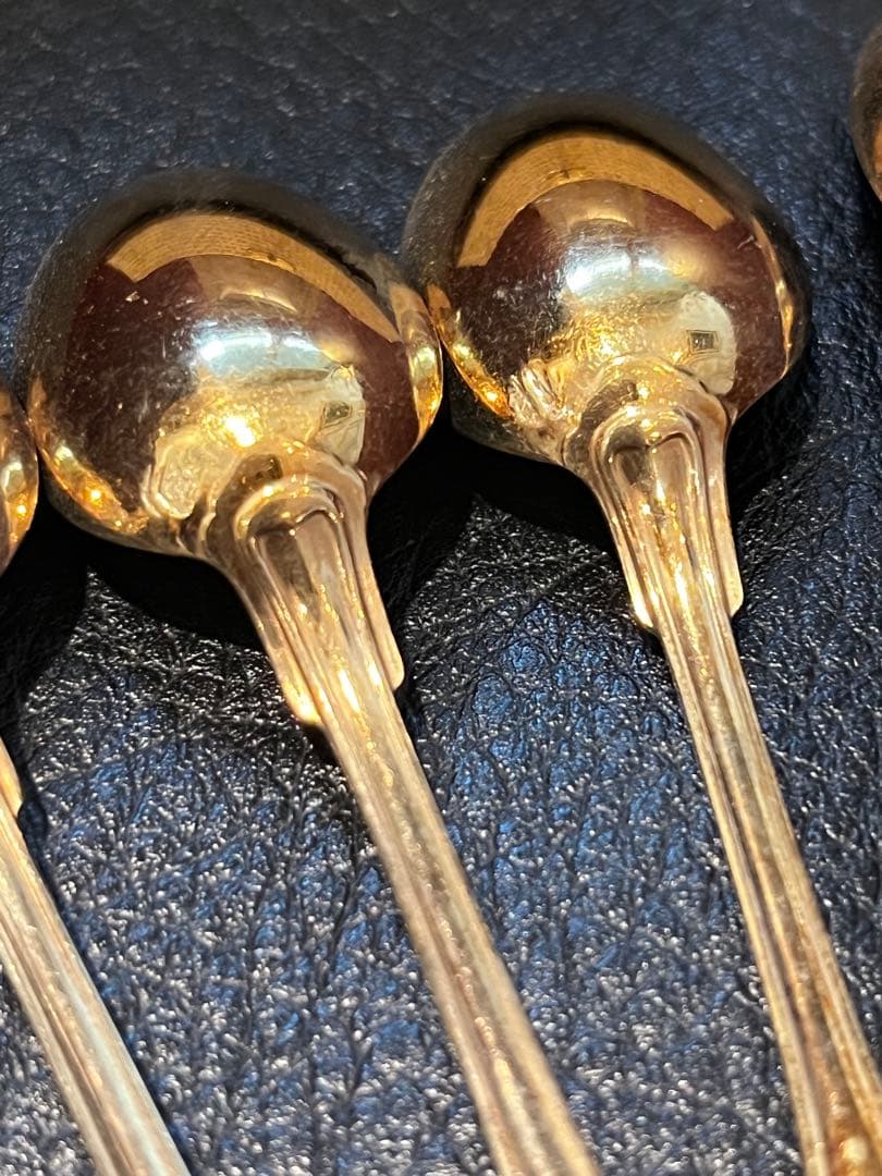 Christofle 純銀950製　ヴェルメイユ　箱入りスプーンセット 12本