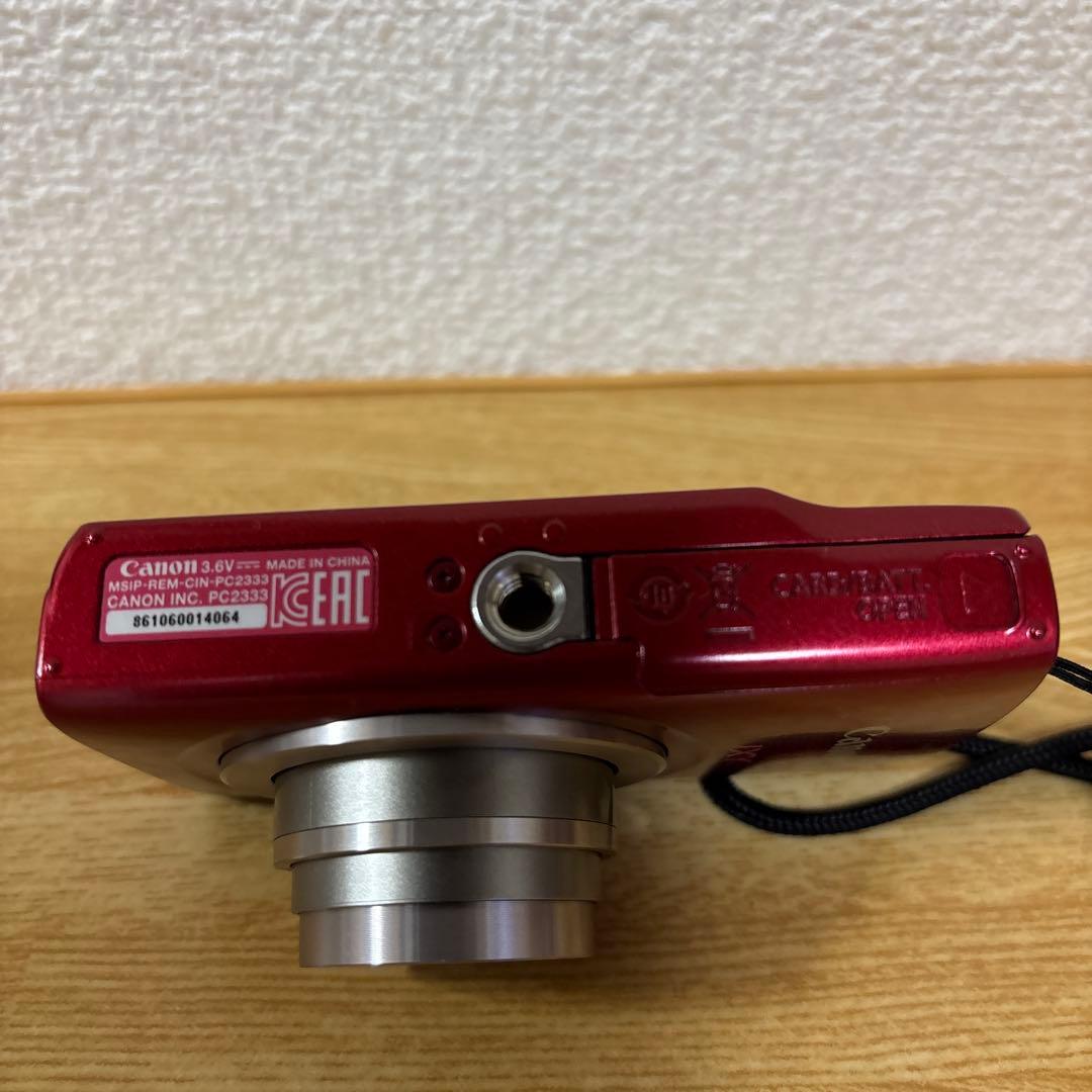 【美品】Canon IXY 200デジタルカメラ レッド 本体+充電器、予備電池